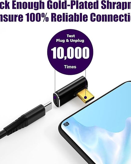 AGVEE 2 Pack Mid Angle USB4 USB-C Male to USB-C Female Adapter Converter Video USB 4.0 240W 40G Data Extension Coupler Connector, Black