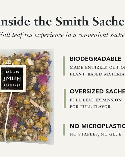 Steven Smith Teamaker Meadow No. 67, Chamomile, Rooibos, Hyssop & Rose Petals, Herbal Tea Blend, Caffeine-Free, Sugar-Free, Sustainably Grown, Tea Bags, 36 Sachets, 0.85oz each