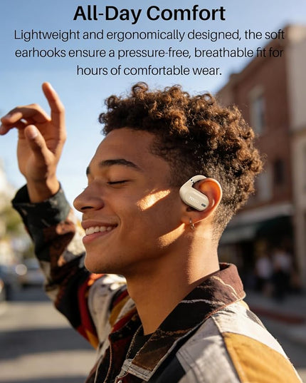 TOZO OpenWear Open Ear Headphones, Adjustable Ear Hooks, Ultra Comfort, Punchy Bass Bluetooth Headphones 5.4 with Smart Digital Display, Immersive Audio Earbuds, Stereo Bass, Fast Charging
