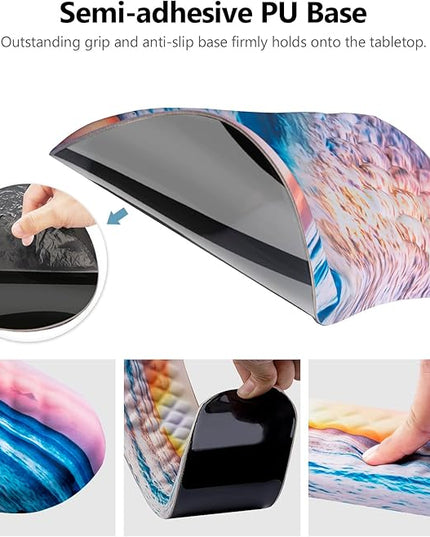 Mouse Pad Wrist Support, Laokiiy 2 in1 Keyboard Wrist Rest+ Ergonomic Mouse Pad, Non-Slip Wrist Rest for Computer Keyboard, Made Easy Typing & Relieve Wrist Pain(Sunrise Beach)