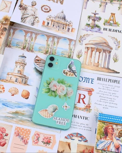 Dwpetzo Vintage Ancient Greece Mythology History Stickers Scenery Book, 20 Sheets Pre-Cut Junk Journaling Artistic Stickers for Scrapbooking, Albumn, Bujo, Scrap Book, DIY Craft Art Decor