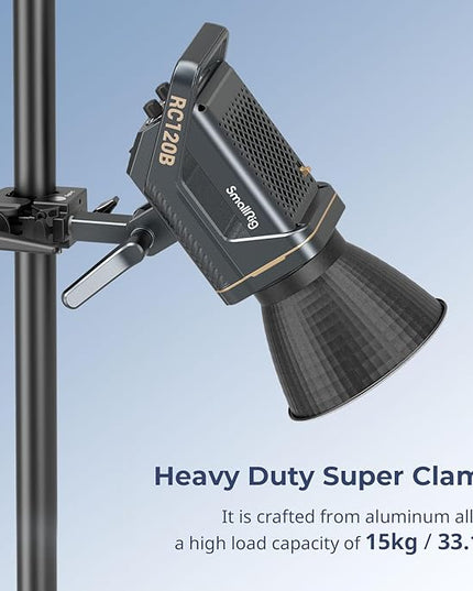SMALLRIG Super Clamp Kit, Heavy Duty Max Load 33lb /15kg, with a 1/4"-20 & a 3/8"-16 Top Screw on a 5/8" Stud, for Photography Studio Video Camera Lighting, for Round Pipe and Flat Surface