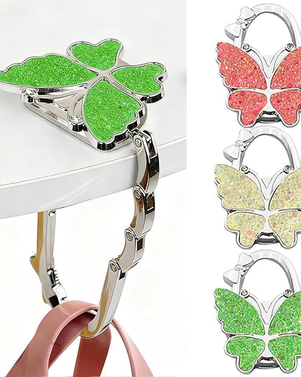 PJY Foldable Purse Hook for Table - Portable Bag Holder,Folding Handbag Hanger Various Heavy Items Desk Hook (B)