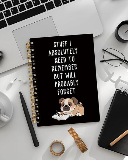 LIANGW Funny Boxer Dog Notebook Journal Gifts for Women & Men, Gifts for Boxer Dog Lovers Notebooks, Funny Gifts for Coworkers, Black Hardcover Spiral Notebook 5.5x8.3 Inch