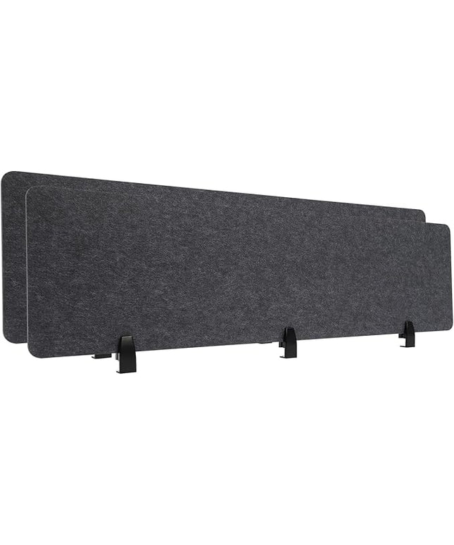 2 Pack Polyester Desk Dividers, Soundproof Room Divider Office Furniture Partitions, Privacy Desk Panel with Clamps, Stand Up Freestanding Desk Privacy Panel for Office Classroom(60" x 16")