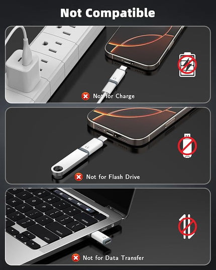 MoKo Lightning to USB C Adapter Audio Only for Apple Earpods with Line Control, Not for Charging/Data Transfer, Lightning to USB C Adapter for iPhone 16/15 Pro Max Plus, iPad, White
