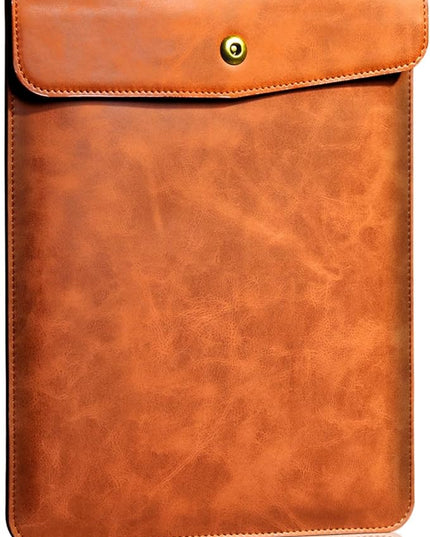 Genuine Leather Laptop Sleeve Compatible with 13 Inch MacBook Air M4 M3 M2 M1,Vertical Case for MacBook Pro M2 2022 M1 2020-2016, Brown