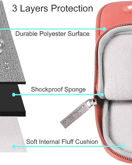 MOSISO Laptop Case 16 inch, 15-15.6 inch Laptop Sleeve Compatible with MacBook Pro 16 M4 M3 M2 M1, HP Acer Dell Lenovo ASUS Notebook, Polyester Vertical Computer Sleeve Bag with Pocket, Coral