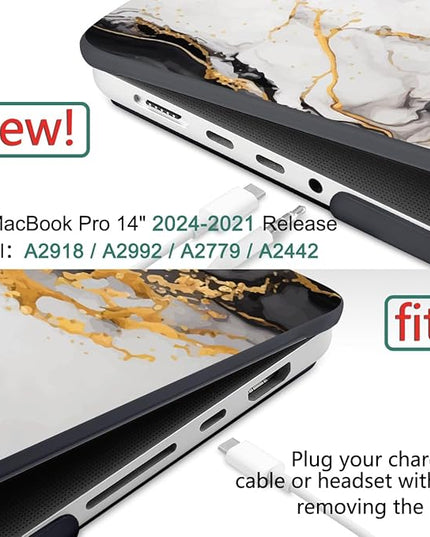 DONGKE Case for M5 MacBook Pro 14 inch 2025 2024-2021 M4 M3 M2 M1, Plastic Hard Shell Cover Compatible with A3434 A3112 A3401 A3185 A2992 A2779 A2442, Retina XDR Display & Touch ID, Abstract Marble