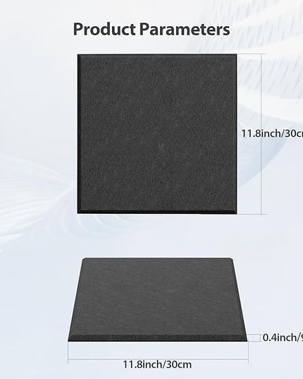12 Pack Acoustic Panels Self Adhesive Sound Proof Foam, High Density Sound Acoustic Panel, 12X12X0.4 Inch Square Panels in Home, Office, Reccording Room, Studio,and more(Black)