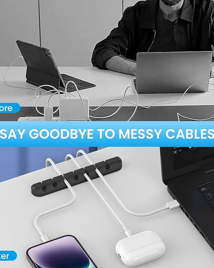 AhaStyle Cable Clips, 3 Pack Cord Holders Cable Organizer Self Adhesive Cord Keeper for Desktop Organizing USB Cable/Nightstand Power Cord/Mouse Cable/Wire PC/Cord Clips for Home Office and Car