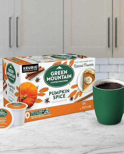 Green Mountain Coffee Roasters Pumpkin Spice, Keurig Single-Serve K-Cup Pods, Light Roast Coffee, 60 Count (6 Packs of 10)