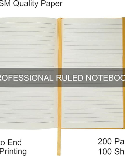 20 Pack Journals for Writing College Ruled Notebooks Journal in Bulk, Hardcover Notebooks (200Pages) for Note Talking, Lined Bullet Journals for Home School Office, 5.7"x8.4", Yellow