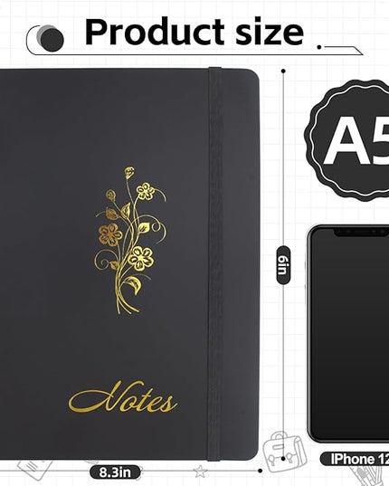 Joyberg Aesthetic Spiral Notebook, 2PCS Cute Notebook, 8.3" x 6" Notebook For Women, A5 Spiral Journal Notebook for Office/School/Home (Green & Black)