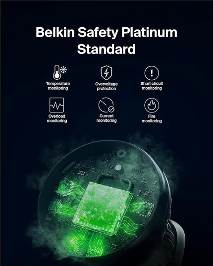 Belkin MagSafe-Compatible 3-in-1 Wireless Charger Stand 15W - Qi2-Certified Wireless Charging Station, Fast Charging of iPhone 16, AirPods, & Apple Watch - 36W Included - Black