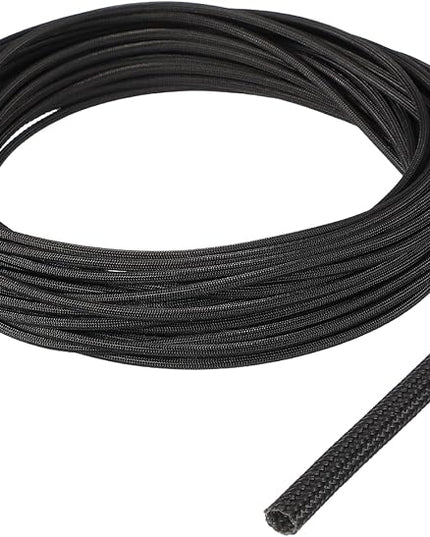 uxcell Insulation Cable Protector,1.5mm/0.06 Inch-15m/49 Feet High Temp Fiberglass Sleeve Black