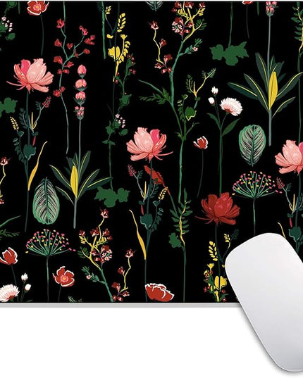 Square Mouse Pad Blooming Botanical Flowers,Personalized Premium-Textured Custom Mouse Mat Design,Washable Mousepad Cloth,Non-Slip Rubber Base Computer Mouse Pads for Wireless Mouse