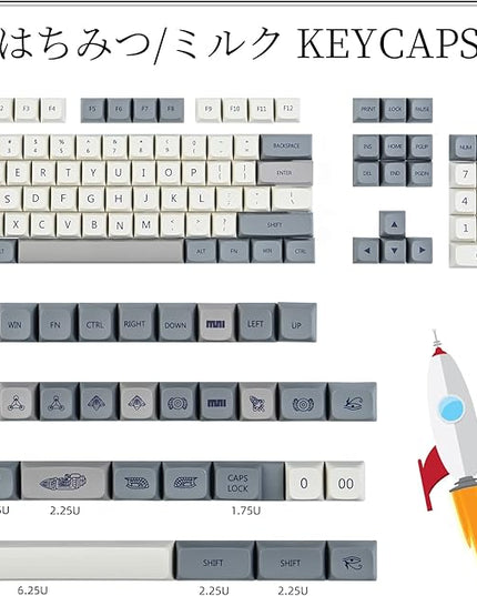 Guffercty kred XDA Profile Keycaps 137 PBT Key Retro Cap Cover Set Dye Sublimation for Cherry Mx Switch Mechanical Keyboard (XDA/Enlightenment)