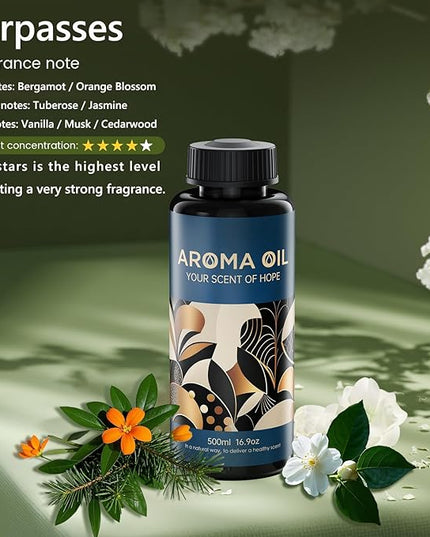 Essential Oils Set,16.9 fl oz (500 ml) Surpass Scent,Hotel Collection Diffuser Oil Suitable for Your own Candles, Soaps, air freshener Spray, and Essential Oils for Commercial Aroma Diffuser