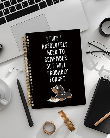 LIANGW Funny Dachshund Gifts for Women & Men, Dachshund Spiral Notebook Journal, Funny Weiner Dog Gifts, Sausage Doxie Dog Gift, 5.5x8.3 Inch
