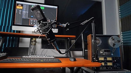 Rockville Microphone Boom Arm Studio Podcast USB Mic Stand+Desk Clamp (30")