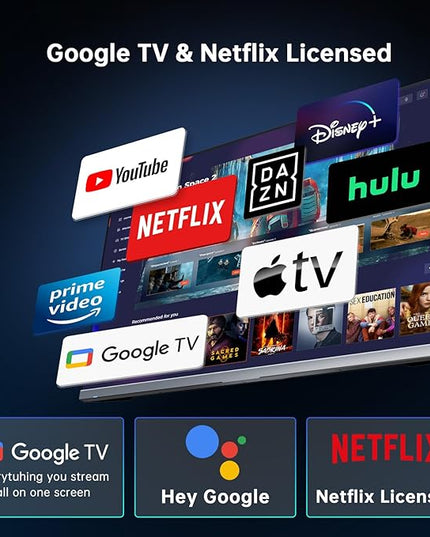 KTC 32 Inch 4K Smart Monitor, Google System UHD (3840x 2160) Smart Monitor with Speakers, Netflix Licensed, Type-C 65W PD, WirelessDisplay, HDR, Bluetooth, Hey Google Voice Remot, VESA Support, A32Q8