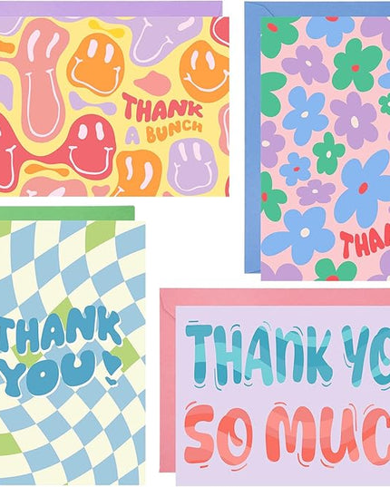 Thboxes 36 Pack Thank You Cards with Envelopes, 4x6 Inch Thank You Cards with Envelopes & Stickers, Cute Greeting Card for Birthday, Wedding, Baby Shower, Bridal Shower, Thanksgiving, Christmas