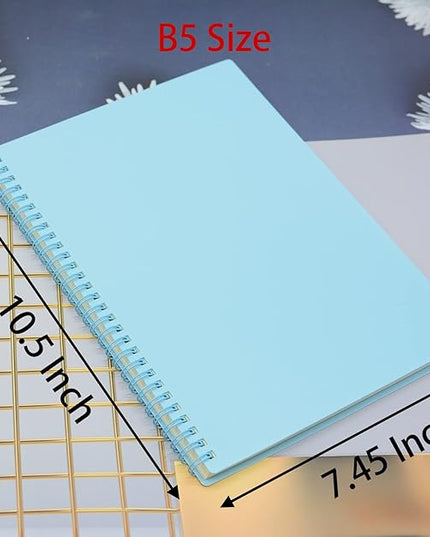 Yansanido Spiral Notebook, 8 Pcs 10.5 Inch x 7.45 Inch B5 Thick Plastic Hardcover 7mm College Ruled 8 Color 80 Sheets -160 Pages Journals for Study, Work, Travel and Notes (B5, 8 Pcs 8 Color)