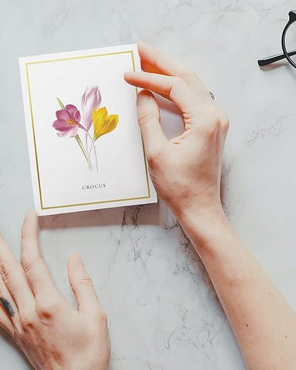 Twigs Paper - 12 Assorted Flowers Thank You Cards With Envelopes - 4 Different Design Floral Bulk Variety Greeting Card Set - Stationery Set for All Occasions - Made in USA (5.5 x 4.25, Set of 12)