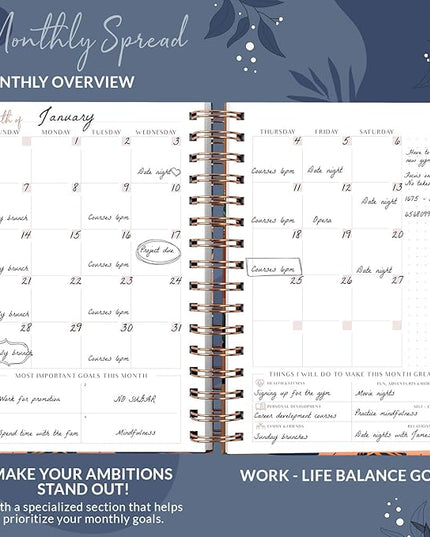 PLANBERRY Hourly Schedule Planner Premium – Undated Weekly Organizer with Time Slots & Monthly Budget – Time Management, Goal Setting, to-Do List & Habit Tracker –6.9″x8.5″(Tropical Night)