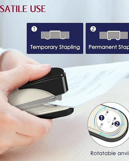 Metal Stapler Heavy Duty 50 Sheet Capacity with 1750 Staples and Staple Remover, Full Strip Staplers for Desk, No Jam, Non-Slip for Office & Classroom, White