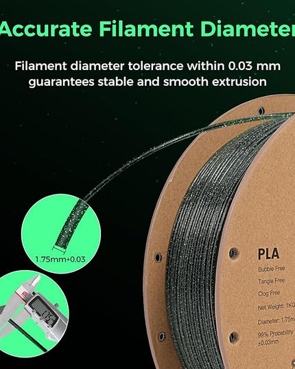 Sovol 3D Printer Luminous Filament, Glow in The Dark PLA 1kg (2.2 lbs) Spool 3D Printing Materials, Dimensional Accuracy +/- 0.03 mm, 1.75 mm, Shiny Green