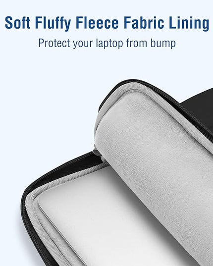MOSISO Laptop Case 13.3 inch, 13-14 inch Puffy Laptop Sleeve Compatible with MacBook Air 13 13.6/Pro 13/Pro 14,HP Acer Dell ASUS Lenovo, Rectangle Quilted Computer Bag with Handle&Flower Pendant,Black