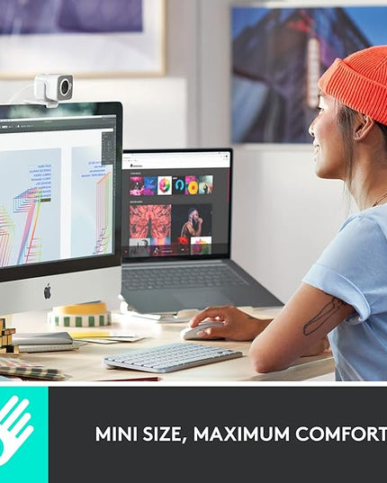Logitech MX Keys Mini for Mac Minimalist Wireless Keyboard, Compact, Bluetooth, Backlit Keys, USB-C, Tactile Typing, Compatible with MacBook Pro,MacBook Air,iMac,iPad - Pale Grey