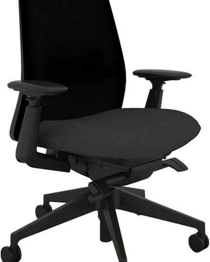 Haworth Soji Office Chair with Ergonomic Adjustments and Lumbar Support, Flexible Mesh Back (Carbon)