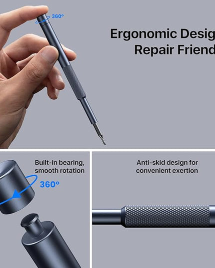AXTH 128-in-1 Precision Screwdriver Set, Professional Magnetic Mini Repair Tool Kit for Phone, Computer, Watch, Laptop, Macbook, Ring Doorbell, Eyeglass, Electronic, [Bearing Steel] Screw Driver