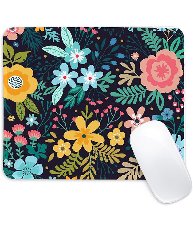 Flower Square Mouse Pad,Non-Slip Rubber Base Mouse Pad,Home Office Decoration Desktop Accessory,Laptop Mouse Pad for Office Laptops,9.4x7.8x0.12inch 5