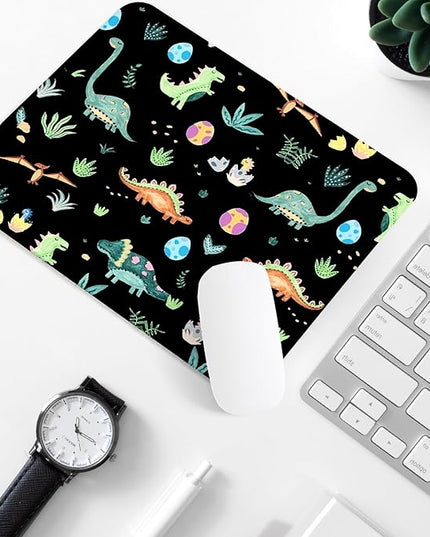 Cute Dinosaur Square Mouse Pad,Non-Slip Rubber Base Mouse Pad,Home Office Decoration Desktop Accessory, Laptop Mouse Pad for Office Laptops,9.4x7.8x0.12inch.