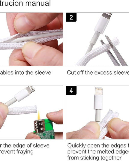 Alex Tech 25ft - 1/8 inch Cord Protector Wire Loom Tubing Cable Sleeve Split Sleeving for USB Cable Power Cord Audio Video Cable - Protect Cat from Chewing Cords - White