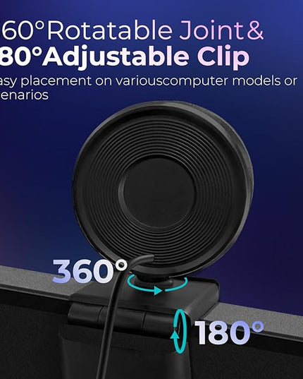 4K Webcam for PC with Microphone & Light & Privacy Cover, Web Camera for Desktop Computer/Laptop/Monitor/Mac, USB Streaming Camera for Zoom/Skype/Teams/Video Calling/Studying and Conference