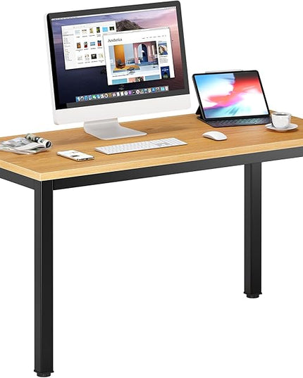 DlandHome 47 inches Medium Computer Desk, Composite Wood Board, Decent and Steady Home Office Desk/Workstation/Table, BS1-120TB Teak and Black Legs, 1 Pack