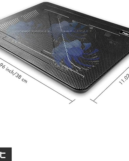havit HV-F2056 15.6"-17" Laptop Cooler Cooling Pad - Slim Portable USB Powered (3 Fans), Black/Blue