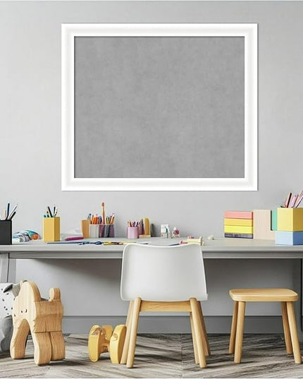 Amanti Art White Framed Magnetic Board 23x27 Medium Vision Board for use with Magnets, 100% Metal Sheet to Display Items as Office Decor or for Home Organization in mudroom, Kitchen or Kids Room