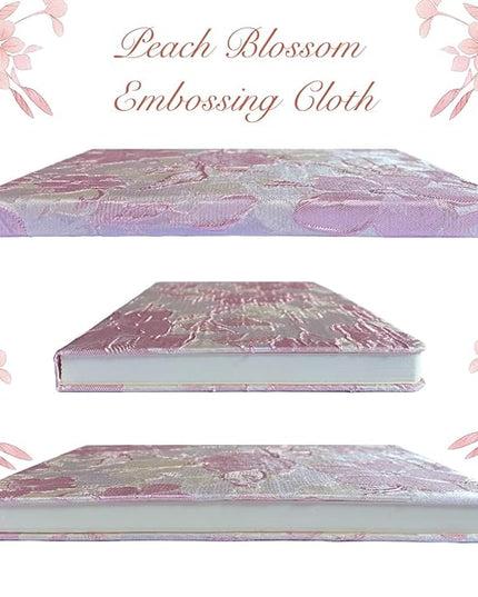 Pink Notebook, A5, Ruled Journal, Hardcover, Lay-flat, Embroidered Flower Journal, Beautiful Journal, Cute Notebooks for Women, Gift for Her, Writing Journal, Gratitude Journal, Peach Blossom