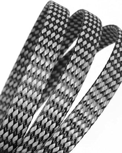 Braided Expandable Cable Sleeve, 25ft PP Cotton and PET Braided Cable Management, Flexible Mesh Wire Loom and Cable Protector for TV, Computer, Home Theater, Automotive (Grey, 1/8")