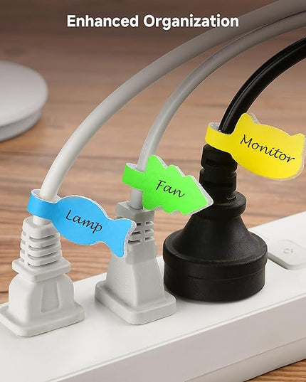 Cable Matters 160-Pack Reusable Hook-and-Loop Cable Tags - Writeable and Dual-Sized, Cord Labels/Cable Labels for Electronics