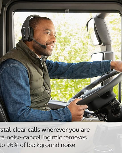 BlueParrott B650-XT Mono Bluetooth Wireless Headphones 96% Noise Canceling Over Head Trucker Headset with Mic, 100% Voice Control, IP54-Rated Protection, Active Noise Cancellation, 36 hrs. Talk Time