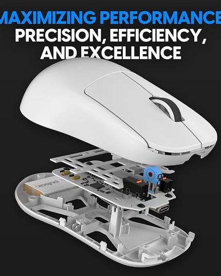Pulsar Gaming Gears X2H mini Wireless Gaming Mouse, Ultra Lightweight 1.83 oz (52 g), Symmetrical, Optical Switch, 2.4 Ghz 1 ms, 26000 DPI, PAW3395 Sensor (Mini, Wireless, White)