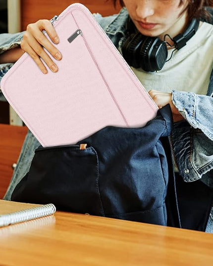 Laptop Sleeve, 15.6 inch Laptop Case, Durable Computer Carrying Bag Protective Case Briefcase Handbag with Front Pocket, Slim Laptop Case Cover for 15.6 Inch HP, Dell, Lenovo, Asus, Notebook, Pink