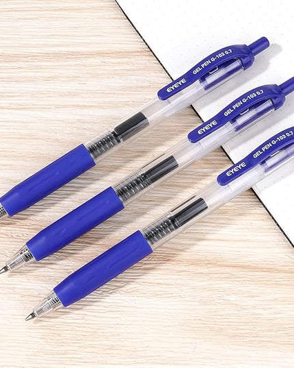 EYEYE G-103 Retractable Gel Pens 0.7mm, 25 Pack 0.7 mm Blue Ink Medium Point Ballpoint Pen Quick Drying, Pen Fine Point Smooth Writing Pens for for Office School Supplies